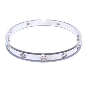 Cartier Love Bracelet White Gold 4 Diamond Classic Size